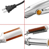 Professional 3 in 1 Hair Styling Tool – Straightener, Curler & Flat Iron Brush