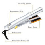 Professional 3 in 1 Hair Styling Tool – Straightener, Curler & Flat Iron Brush