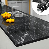 Black Marble Self Adhesive Sheet – Waterproof Kitchen Sticker 2 Meter