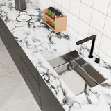 White Marble Self Adhesive Sheet – Heat Resistant Kitchen Wallpaper