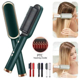 909 Hair Straightening Brush – 2 in 1 Electric Straightener & Curler