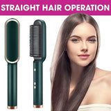 909 Hair Straightening Brush – 2 in 1 Electric Straightener & Curler