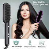 909 Hair Straightening Brush – 2 in 1 Electric Straightener & Curler