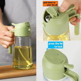 2 in 1 Oil Spray Bottle – 470ml Glass Oil Dispenser