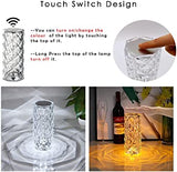 Rose Diamond Crystal Table Lamp – 16 Color RGB Touch Lamp with Remote