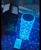 Rose Diamond Crystal Table Lamp – 16 Color RGB Touch Lamp with Remote