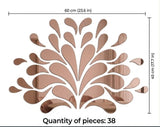 38PCS Acrylic Water Drop Mirror Wall Stickers – Golden