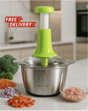 2L Manual Vegetable Chopper & Meat Mincer – Hand Press Food Processor