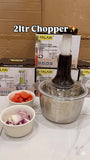 2L Manual Vegetable Chopper & Meat Mincer – Hand Press Food Processor