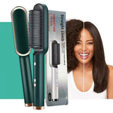 909 Hair Straightening Brush – 2 in 1 Electric Straightener & Curler